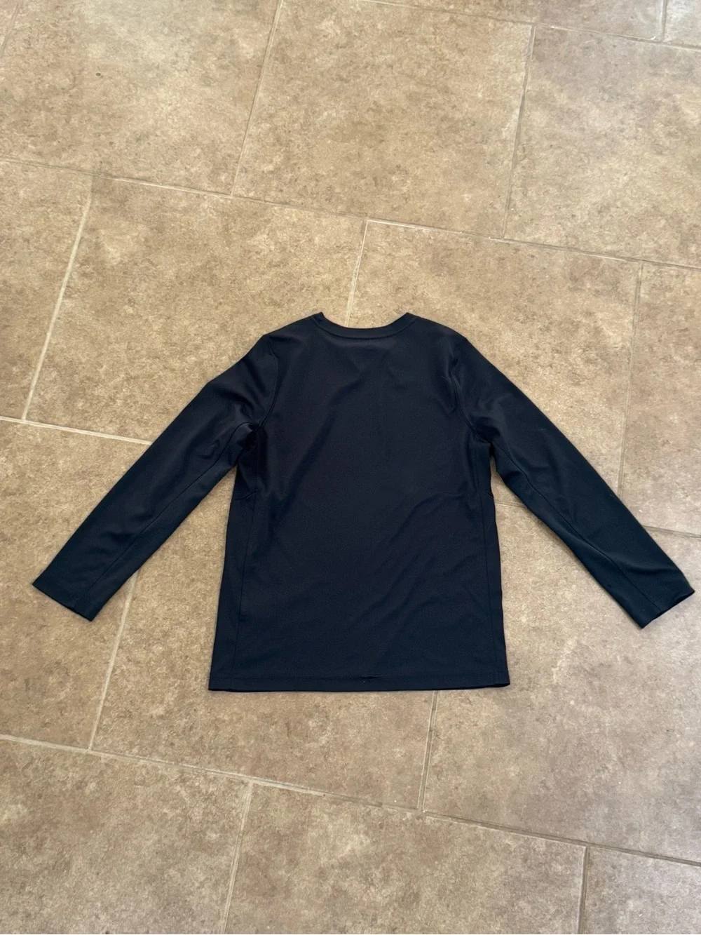 Nike Kids Black Long Sleeve Dri-FIT Shirt with Red Swoosh